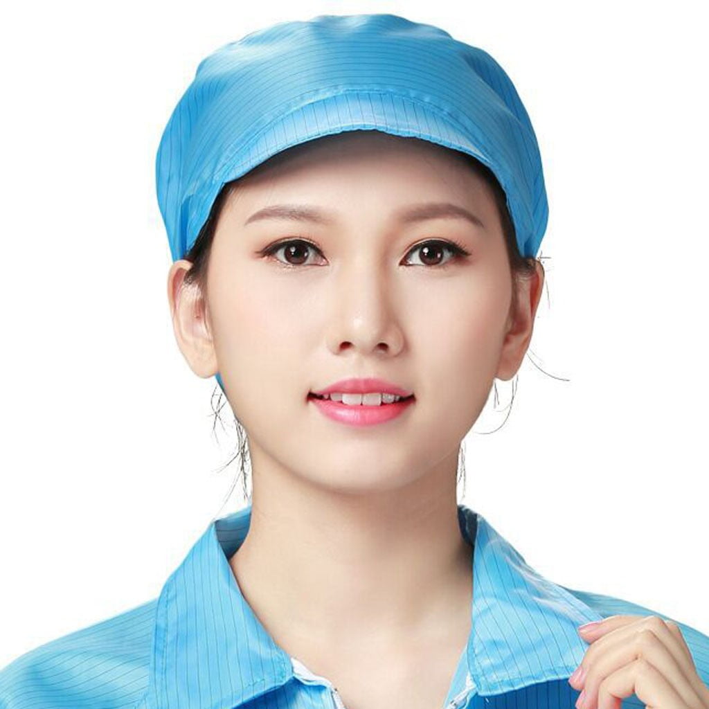 Unisex Disposable Isolation Antistatic Hat DustProof Work Cap Baseball Caps Light blue