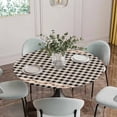 thumbnail image 2 of Western Texas Star Retro Fitted Tablecloth with Elastic Edged, Round Table Cloth for Dining Table, Country Vintage Black Beige Plaid Waterproof Oil Proof Table Cover for Indoor Outdoor 45"-54", 2 of 8