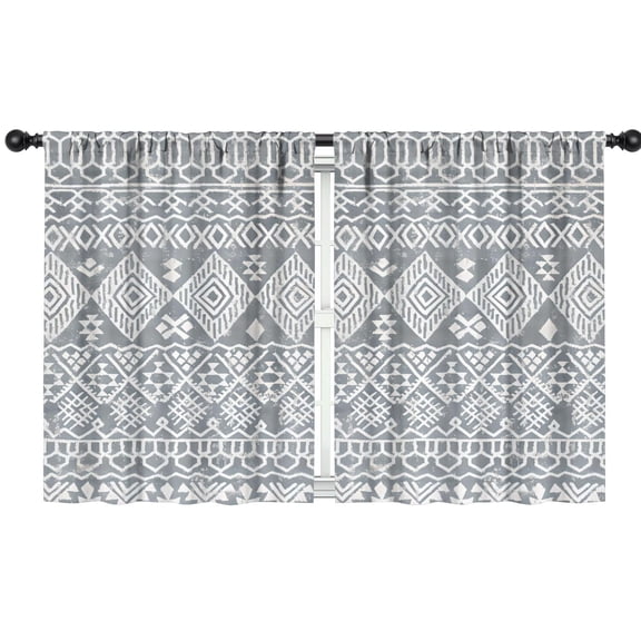 Blackout Kids Curtains,Gray Geometric Diamond Striped Pattern Childrens Insulated Curtains Set Of 2,Bedroom Essentials,Toddler Room Decor 42x54in(106x137cm)