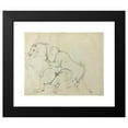 thumbnail image 2 of Carle Vernet 18x15 Black Modern Framed Museum Art Print Titled - Two Horses Cavorting (1778-1836), 2 of 5