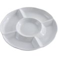 thumbnail image 1 of Plastic Tray Food Fruit Sweets Tray Appetiser Serving Plate With 5 Compartments, 1 of 5