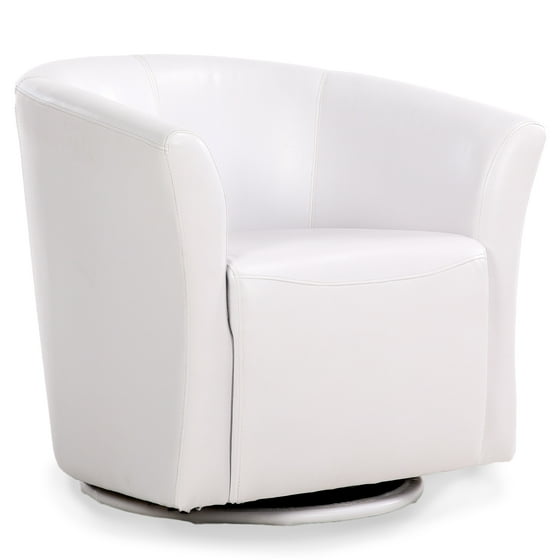 Belleze Faux Leather Club Tub Barrel Modern Accent Chair ...