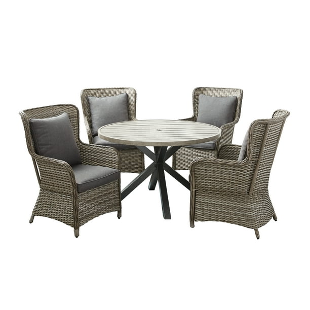 Better Homes And Gardens Victoria Outdoor Dining Patio Set Cushioned Wicker 5 Piece Com - Patio Dining Set Wicker