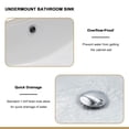 thumbnail image 5 of 20.25"x15" White Ceramic Rectangular Undermount Bathroom Sink with Overflow, 5 of 8