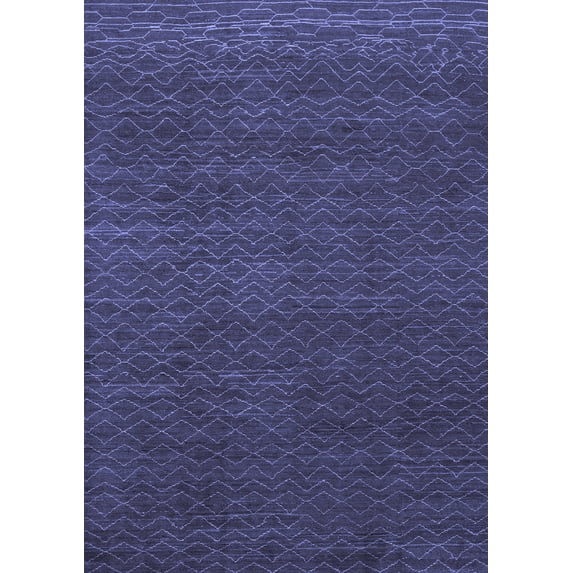 Ahgly Company Indoor Rectangle Abstract Blue Modern Area Rugs, 2' x 5'
