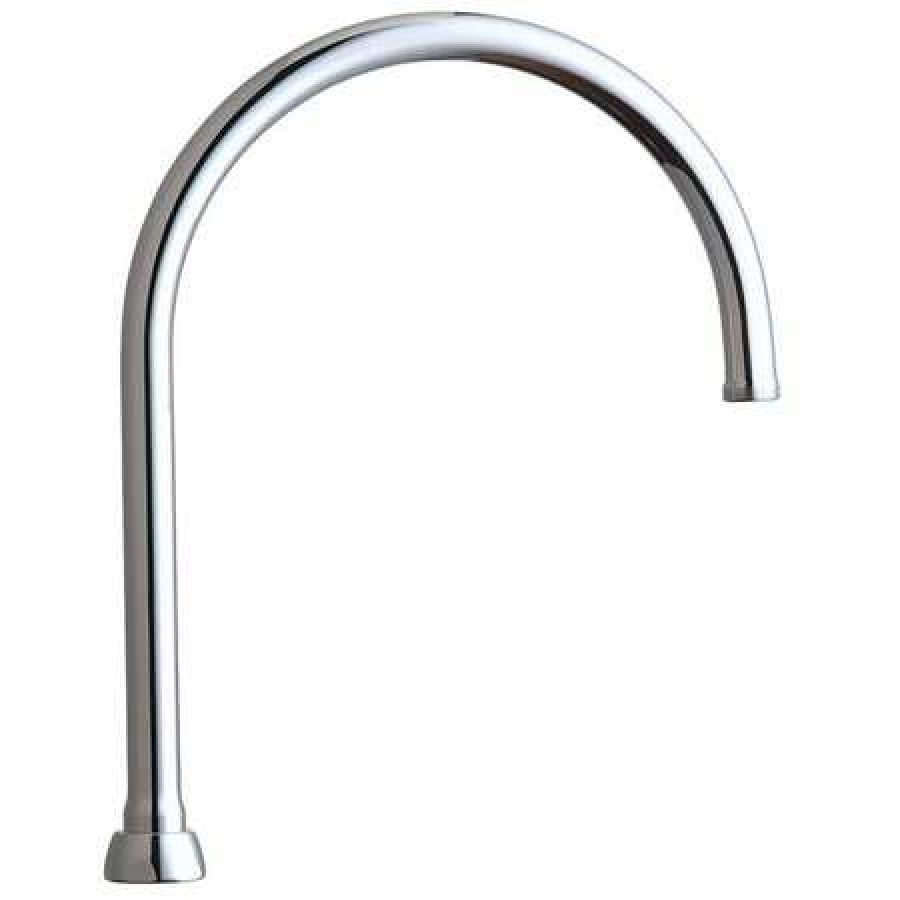 CHICAGO FAUCETS GN8AJKABCP Gooseneck Spout, Brass