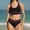 Hot Pink, variant on Summer savings LADIGASU Women High Waisted Bikini Sets Sporty Two Piece Swimsuit Color Block Cheeky High Cut Bathing Suits