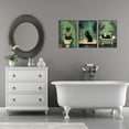 thumbnail image 3 of Funny Black Cat Bathroom Canvas Wall Art Cute Cat Wash Its Paws Reading Newspaper Poster Modern Abstract Green Aesthetic Animal Prints Painting For Bathroom Toilet Wall Decor Unframed, 3 of 6
