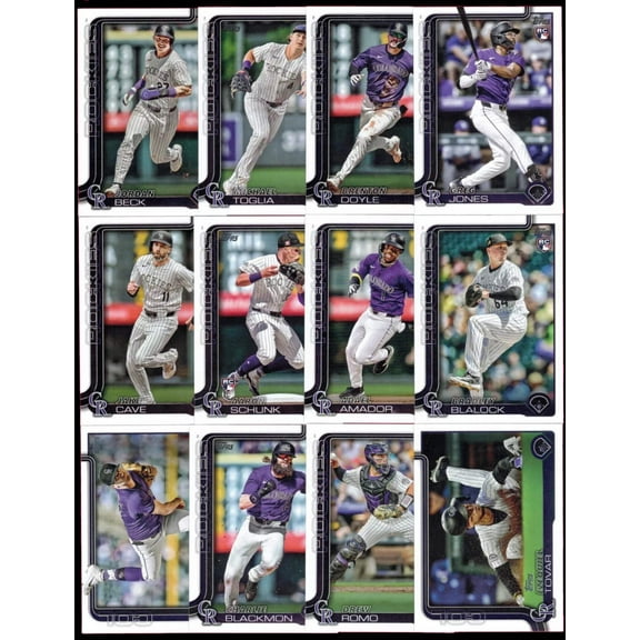 2025 Topps Series 1 Baseball Team Set 12 Cards Rockies Charlie Blackmon