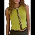 thumbnail image 2 of Suéter Sin Mangas para Mujer, Camiseta Sin Mangas con Botones, Cárdigan Corto de Punto para y Verano 2025 Amarillo S, 2 of 10