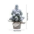 thumbnail image 3 of Neoyler Mini Artificial Flocking Christmas Tree Christmas Decorations with Realistic Snow Accents for Small Spaces and Elegant Festive Decor 9.4x 5.9x5.9in White, 3 of 6