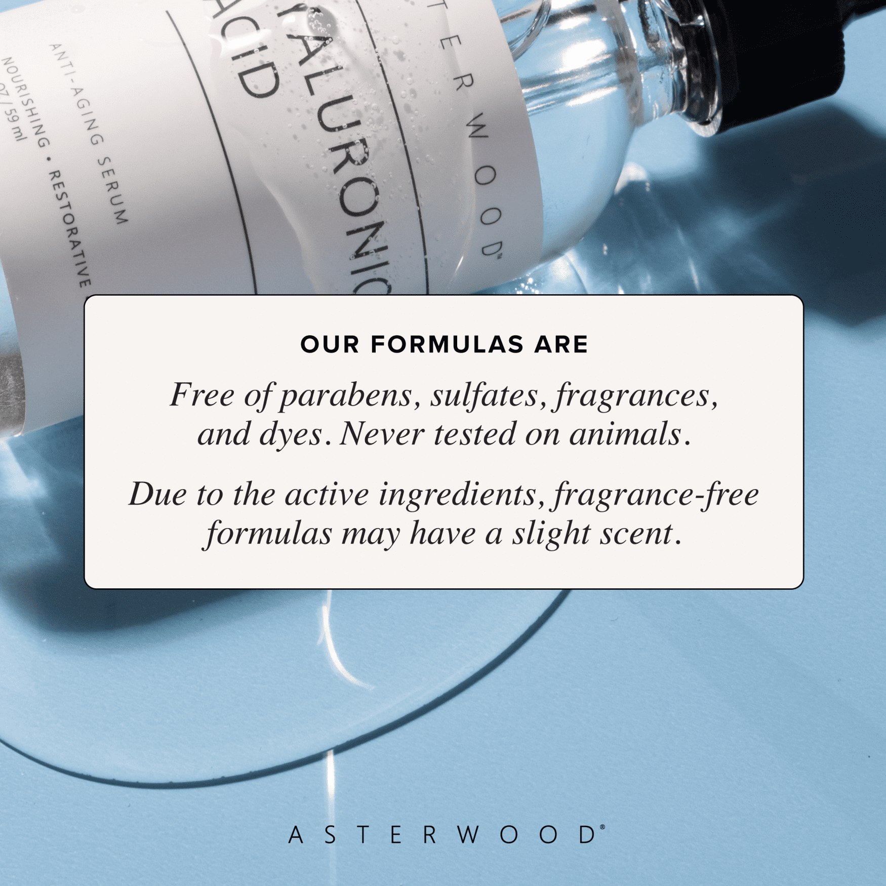 Asterwood Hyaluronic Acid Serum for Face - Plumping, Anti-Aging, Hydrating - Fragrance-Free - 4 Fl Oz