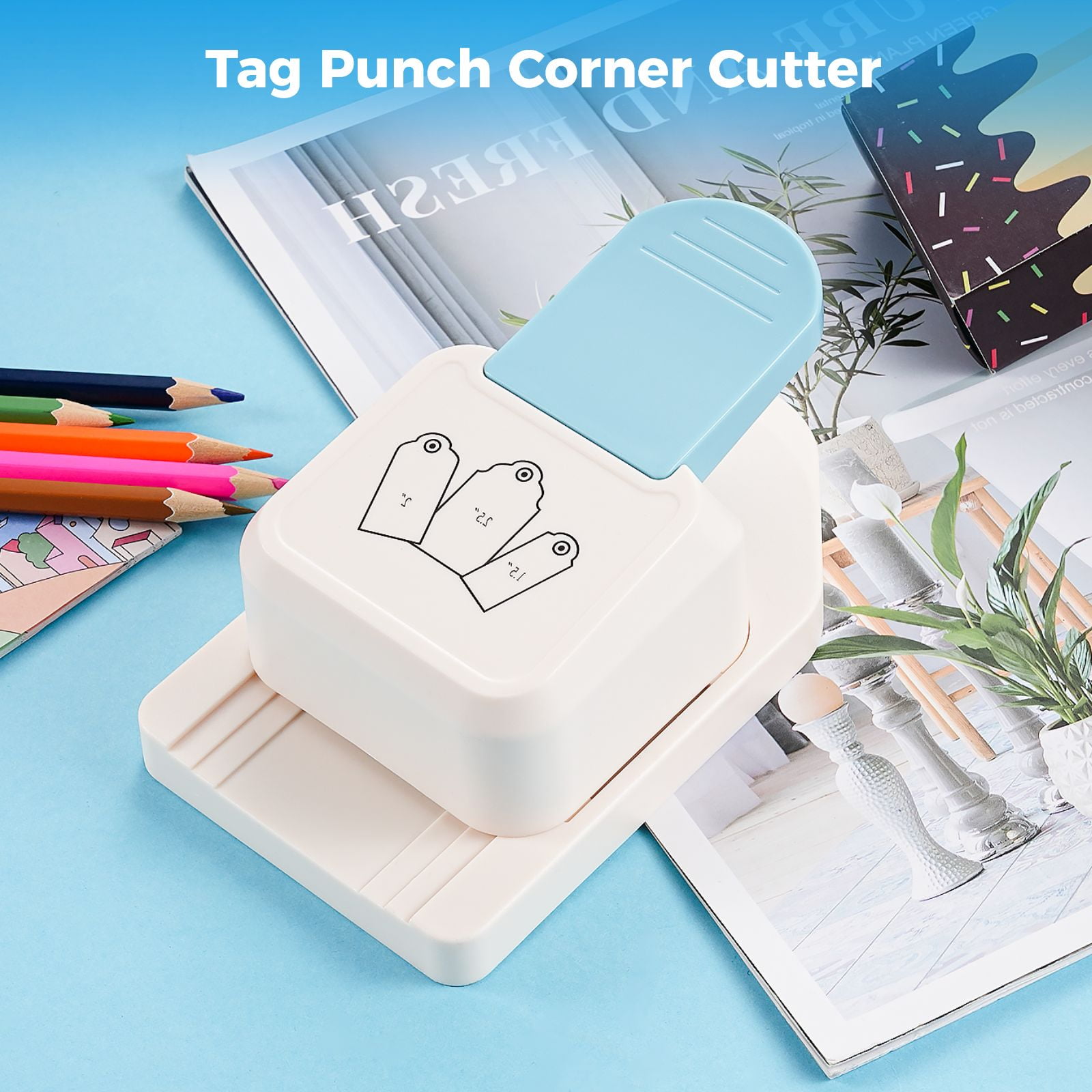 FINGERINSPIRE Paper Craft Tag Punch 1.5 2 2.5 Tag Shape Lever Action  Craft Puncher, 3 in 1 Gift Tag Paper Craft Punch Small Hole Punch for Paper  Crafting Scrapbooking Cards Arts DIY Arts Crafts : Arts, Crafts & Sewing 