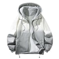 thumbnail image 2 of Maoxin Men Jacket Men's Stitching Drawstring Hooded Slim Fashion Jacket Coat Outwear Jackets for Men , Gray , XL, 2 of 5