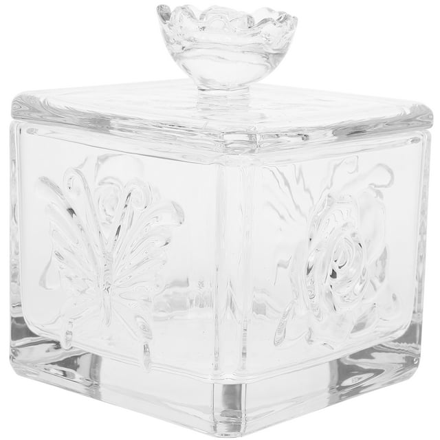 Glass Seal Jar Multi-use Food Storage Canister Decorative Embossed Glass Jar Kitchen Airtight Jar