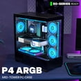 thumbnail image 2 of Gabinete para PC KEDIERS P4 ATX Torre Media con 7 Ventiladores PWM ARGB y Tipo-C, 2 of 9