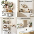 thumbnail image 4 of 16" Floating Shelves W/Frame Wall-Mounted Rustic Decor Set of 4 Wood Storage Bathroom Shelf Over The Toilet, Rustic Brown, 4 of 8