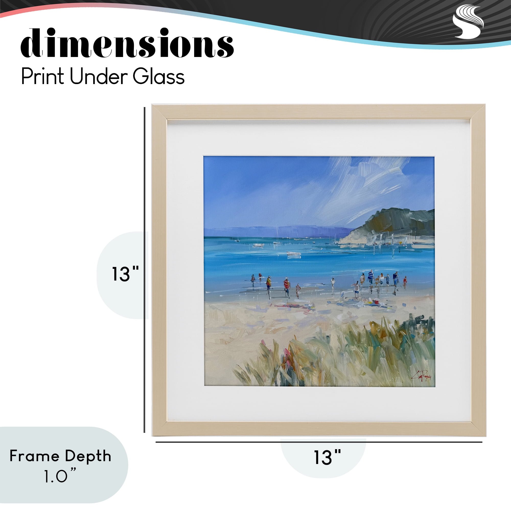 Stupell Industries Summer Sorrento Beachgoers Birch Framed Print Under Glass, design by Craig Trewin Penny