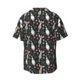 thumbnail image 6 of Lsque Christmas cute deer old man print Men's Cuban Collar Short Sleeve Shirt Summer Beachwear Casual Button Down Fashionable Vacation Leisure Shirt-4X-Large, 6 of 7