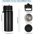 thumbnail image 2 of WarmH 16 OZ Kids Water Bottle Bulk 2 Pack,Insulated Sports Bottles with Straw Lid,Stainless Steel Bottle with Handle Keep Cold & Hot,Double Wall Vacuum Tumbler Cups for School,Girls(Mix, 2), 2 of 13