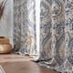 thumbnail image 5 of Cortinas Jinchan, oscurecedoras, 244 cm de largo, con diseño de damasco, 2 paneles, 5 of 9