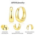 thumbnail image 5 of APSVO 18K Gold Plated Hoop Earrings for Women Chunky Hypoallergenic Post Earrings Birthday Graduation Wedding Prom Christmas Jewelry Gifts Teen Mom Her Wife Lady Adults Stocking Stuffers Ideas, 5 of 7