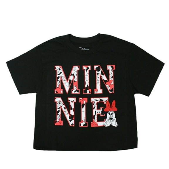Minnie Mouse Juniors Women's Raw Cut Cropped T-Shirt Size XS