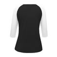 thumbnail image 5 of Quarter Sleeve Tops for Women, Comdrip Women's 3/4 Shoulder Sleeve Color Blocked T Shirt Top Women's Tops 3/4 Sleeve Clear XL, 5 of 6