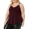 thumbnail image 4 of Agnes Orinda Women's Plus Size CamisoleV Neck Sparkle Silvery Sleeveless Spaghetti Strap Cami Tank Tops, 4 of 5