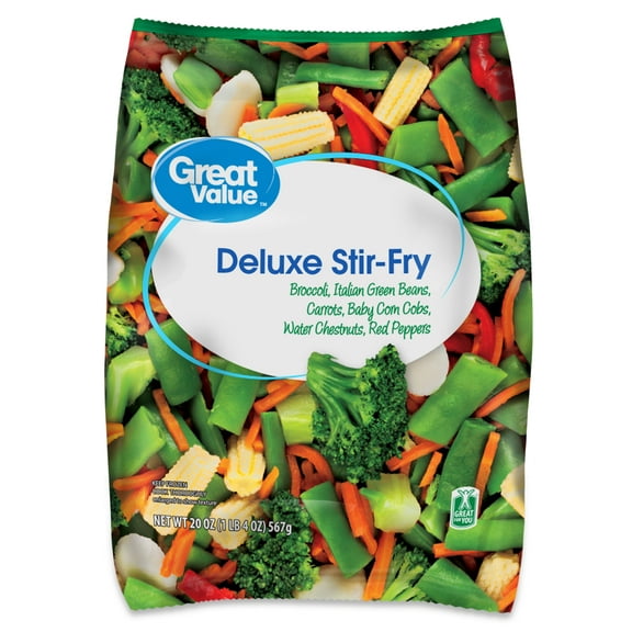 Great Value Frozen Deluxe Stir Fry, Mixed Vegetables, 20 oz Bag