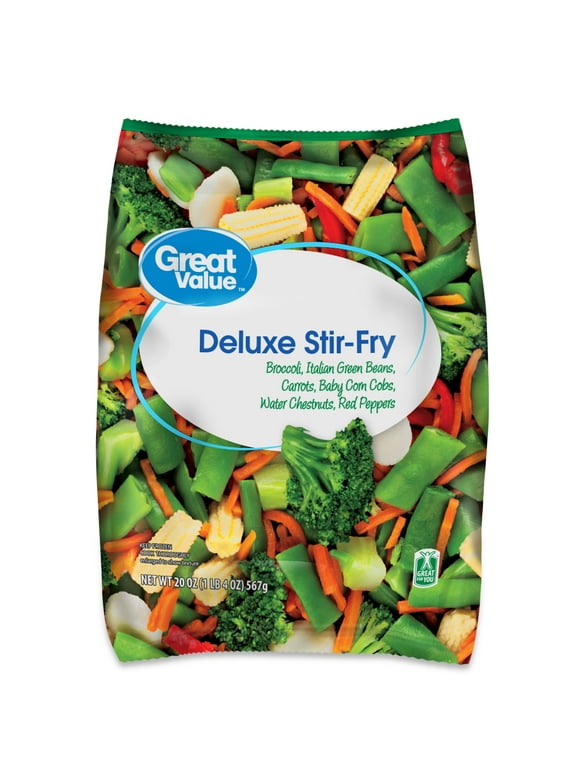 Great Value Frozen Deluxe Stir Fry, Mixed Vegetables, 20 oz Bag
