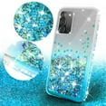 thumbnail image 2 of Galaxy A12 Case w[Temper Glass] Cute Liquid Glitter Bling Diamond Bumper Girls Women Phone Case for Samsung Galaxy A12 - Clear/Aqua, 2 of 5