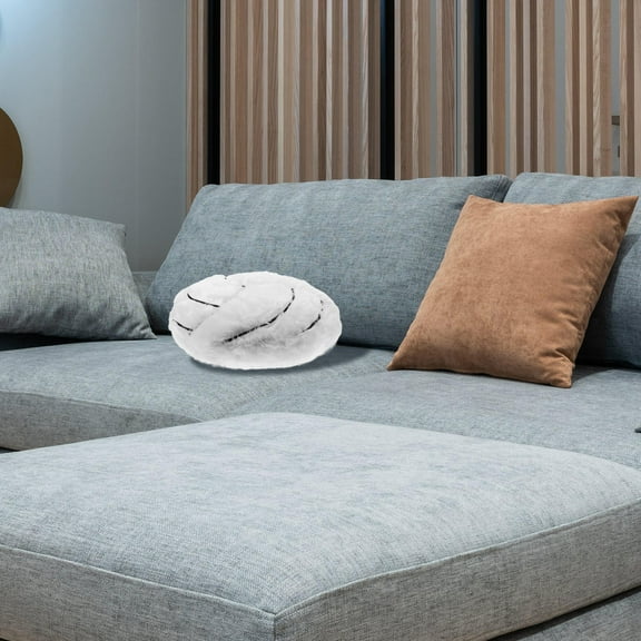 STRANDCHIC White Plush Volleyball Pillow Soft Decorative Throw Pillow for Home Bedroom Living Room