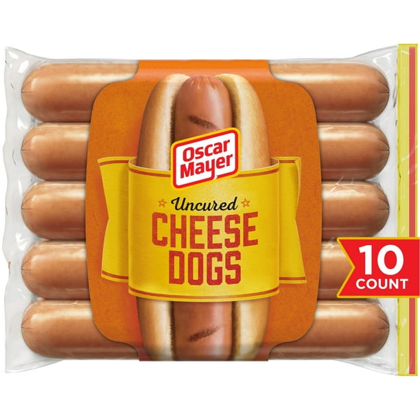Oscar Mayer Uncured Cheese Hot Dogs, 10 ct Pack Walmart