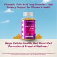 thumbnail image 4 of Vitamatic Folic Acid Gummies 1000 mcg (1 mg) - an Essential Prenatal Vitamins for Mom & Baby - Vitamin B9 - 120 Vegan Gummies, 4 of 11