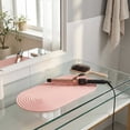 thumbnail image 4 of Silicone Heat Resistant Mat, Portable Travel Mat Cover for Curling Irons, Flat Irons, Hair Straightener and Hot Hair Styling Tools(4.29" x 9.3"),Pink, 4 of 5