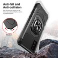 thumbnail image 2 of For TCL 30T 30 T Dropproof Shockproof Kickstand Ring Stand Phone Case Cover With Tempered Glass Screen Protector - Black, 2 of 5