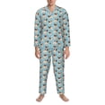 thumbnail image 3 of Naloa Funny Cartoon Pugs Men’s Pajamas Set - Long Sleeve Button Down Sleep Shirt and Pajama Bottoms Sleepwear Set-X-Large, 3 of 7