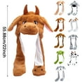 thumbnail image 3 of Animal Head Covers - Style I A - Animal Hat with Ears Moving Jumping up Beating Hat Plush Holiday Cosplay Dress up Funny, 1 Animal Head Cover, Easter, Wedding Makeup Organizers, 3 of 5