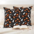 thumbnail image 3 of Black White Halloween Ghost Outdoor Waterproof Pillow Covers, Orange Pumpkins Fall Decorative Square Throw Pillowcase Sofa Cushion Sham for Patio/Couch/Chair, 26"x26" 2 Pack, 3 of 8