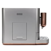 Café Affetto Automatic Espresso Machine + Milk Frother | Built-In & Adjustable Espresso Bean Grinder | One-Touch Brew in 90 Seconds | Steel Silver, 1.2 Liter