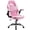 Pink White, variant on Gianna Ergonomic Computer Gaming Chair with Flip-up Armrest, Height Adjustable PU Leather Home Office Desk Chair with Lumbar Support Swivel Wheels and for Adults,Black Gray