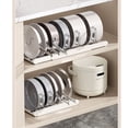 thumbnail image 3 of Riousery Pots and Pans Organizer Expandable Cookware Rack Adjustable Pan Organizer for Kitchen White, 3 of 9