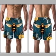 thumbnail image 3 of luoweisi Men's Beach Shorts Quick Dry Swim Trunks with Mesh Lining Bee L, 3 of 5