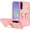 Light Pink, variant on For Samsung Galaxy A37 Splendid Glitter Butterfly Design Stand with Metallic Edges Hybrid Case - Light Pink