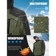 thumbnail image 3 of TACVASEN Men's Winter Waterproof Ski Jackets with Hooded Windproof Fleece Warm Snow Coat with Multi-Pockets For Hiking and Snowboarding ,Army Green,2XL, 3 of 6