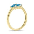 thumbnail image 2 of SZUL Women's 3/4 Carat TW Blue Topaz and Diamond Flower Ring in 10K Yellow Gold, 2 of 6