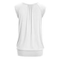 thumbnail image 3 of MBJ WT1054 Womens Solid Short Sleeve Sweetheart Top M WHITE, 3 of 3
