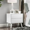 thumbnail image 7 of Bowery Hill 2-Drawer Mid-Century Solid Wood/Wood Veneer/MDF Nightstand in White, 7 of 7