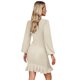 thumbnail image 2 of Vestido ajustado de manga larga con mangas abullonadas para mujer: elegante vestido midi de fiesta con mangas abullonadas, 2 of 6